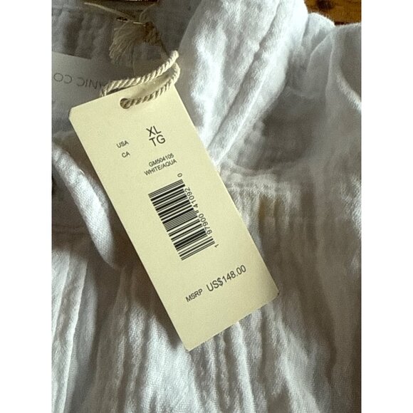 Magaschoni white button-up shirt embroidered "La Mer" Size XL new with tags - Picture 3 of 3